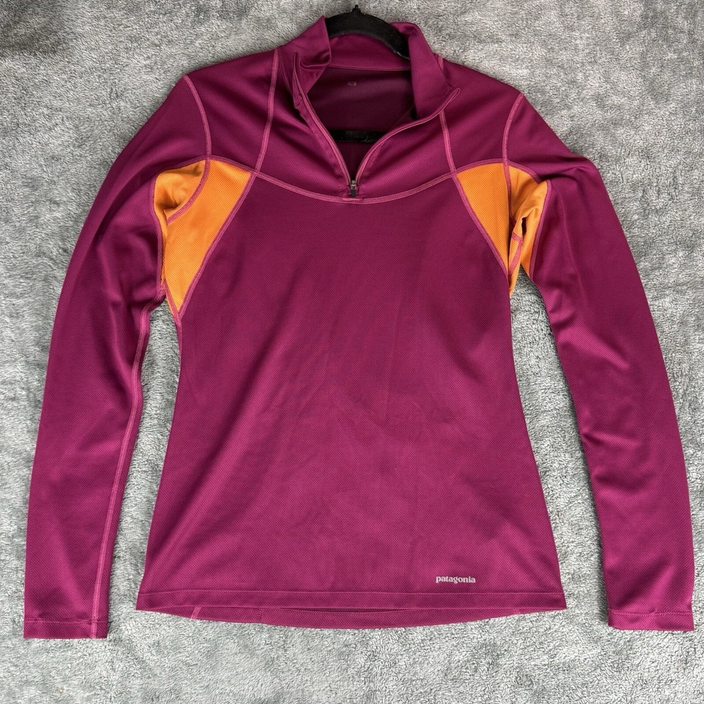 Patagonia Women's Long-Sleeved Runshade‎ Top 1/4 Zip Size Medium Magenta